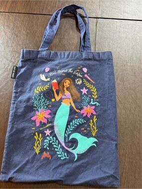 Read Beyond the Surface Navy Mermaid Tote Bag Sz S